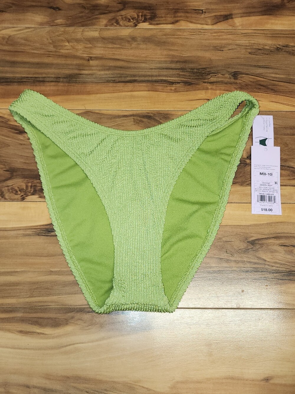 Light Green Textured Bikini Bottoms Medium 8-10 Brand New Wild Fable